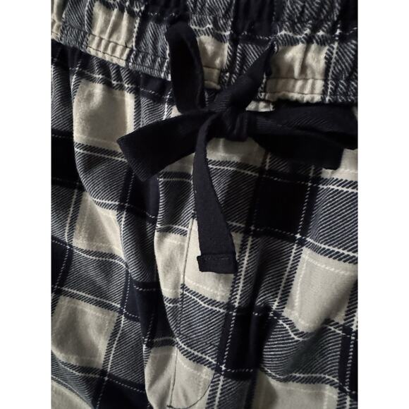 Women's Plaid Flannel Drawstring Navy Blue Gray Soft Cozy cabin Pajama Pants M - Picture 3 of 9